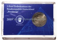 Германия. Карточка с монетой 2 евро 2019 года "Бундесрат" (в пластиковом боксе)