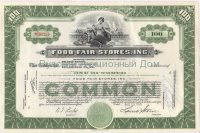 Food Fair Stores, Inc. Pennsylvania. 100 shares. 1950-1960's 