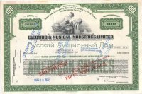 Electric & Musical Industries Limited (EMI Limited). 100 shares. 1972
