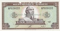 Банкнота 1 гурд Гаити 1992 год UNC
