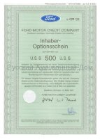 FORD MOTOR CREDIT COMPANY. Inhaber optionsschein 500 U.S.$. Dearborn, Michigan, 1987