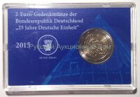 Германия. Карточка с монетой 2 евро 2015 года "25 лет Немецкого Единства " (в пластиковом боксе)